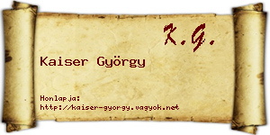 Kaiser György névjegykártya